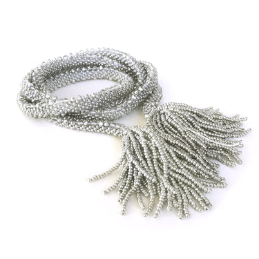Collar Serpiente Cristal Plateado